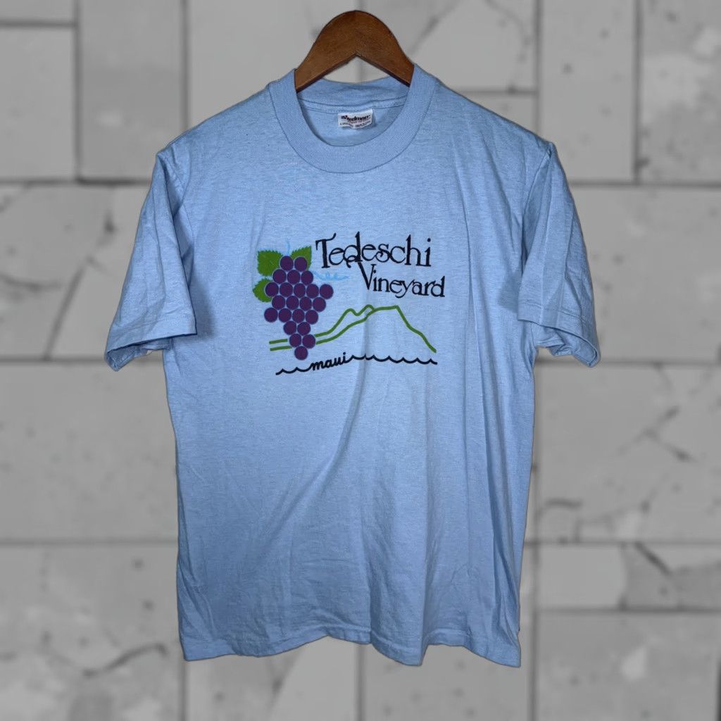 Doublet VINTAGE Stedman T-Shirt Mens L USA Blue Double-Sided VTG TEDESCHI VINEYARDS Maui Size US L / EU 52-54 / 3 - 1 Thumbnail