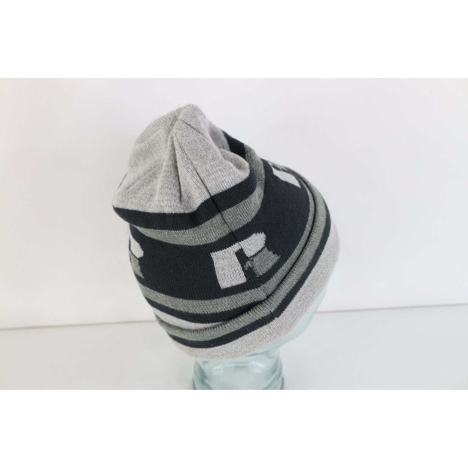 Russell Athletic Vintage 90s Y2K Russell Athletic Striped Knit Winter Beanie Size ONE SIZE - 4 Thumbnail