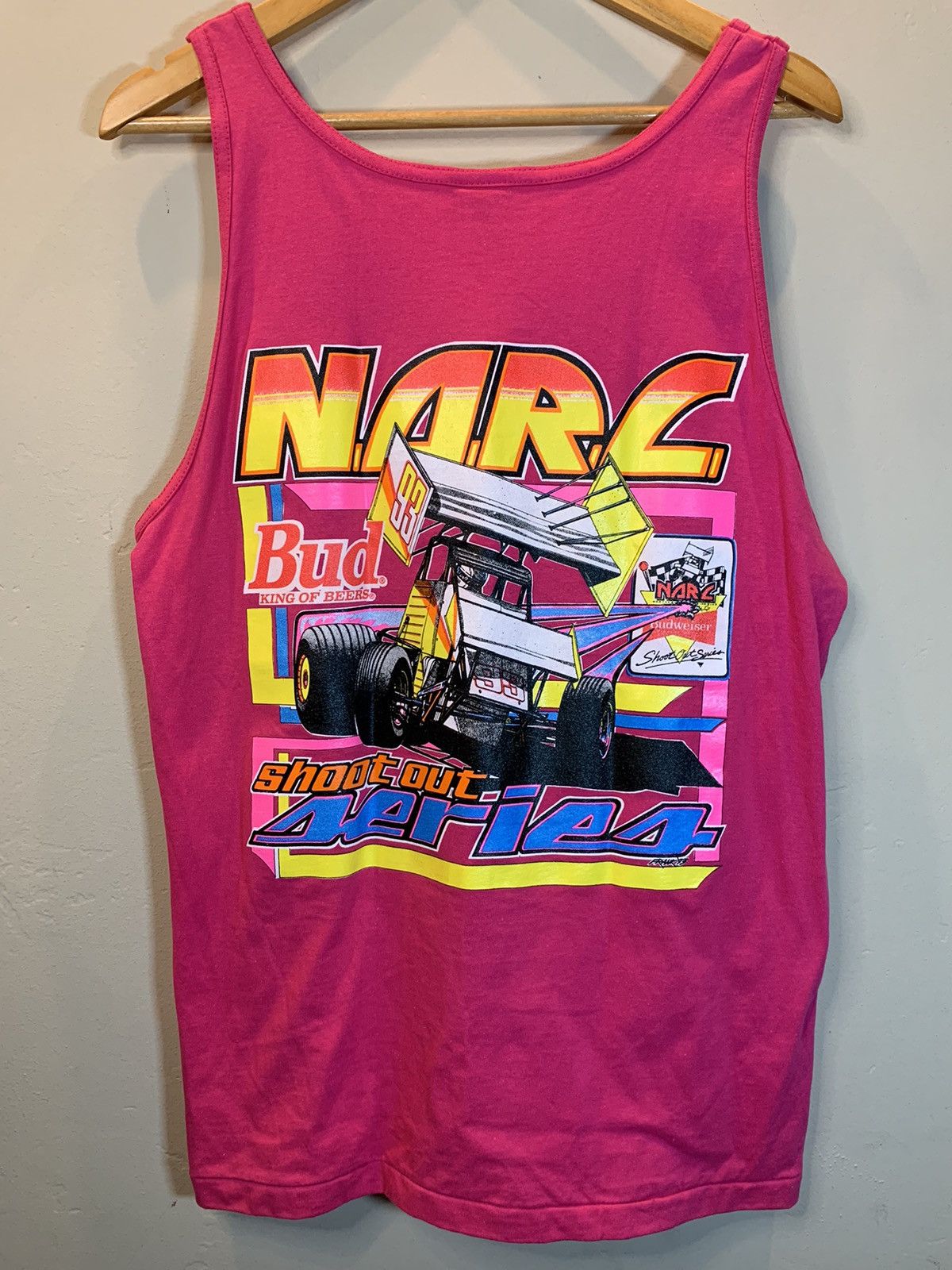 Budweiser × Vintage *RARE* Vintage 80s NARC Northern Auto Racing Club Bud Tank Size US M / EU 48-50 / 2 - 1 Thumbnail