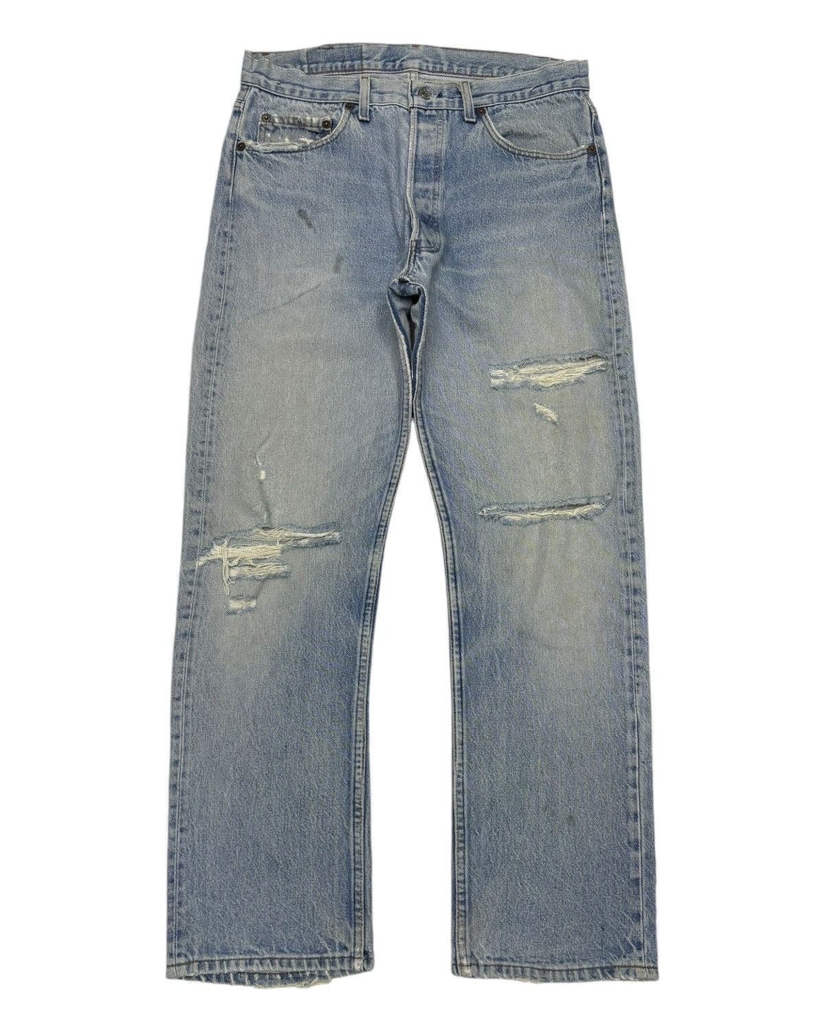 Levi's VINTAGE 80s LEVIS 501 DISTRESSED DENIM JEANS Size US 33 - 7 Thumbnail