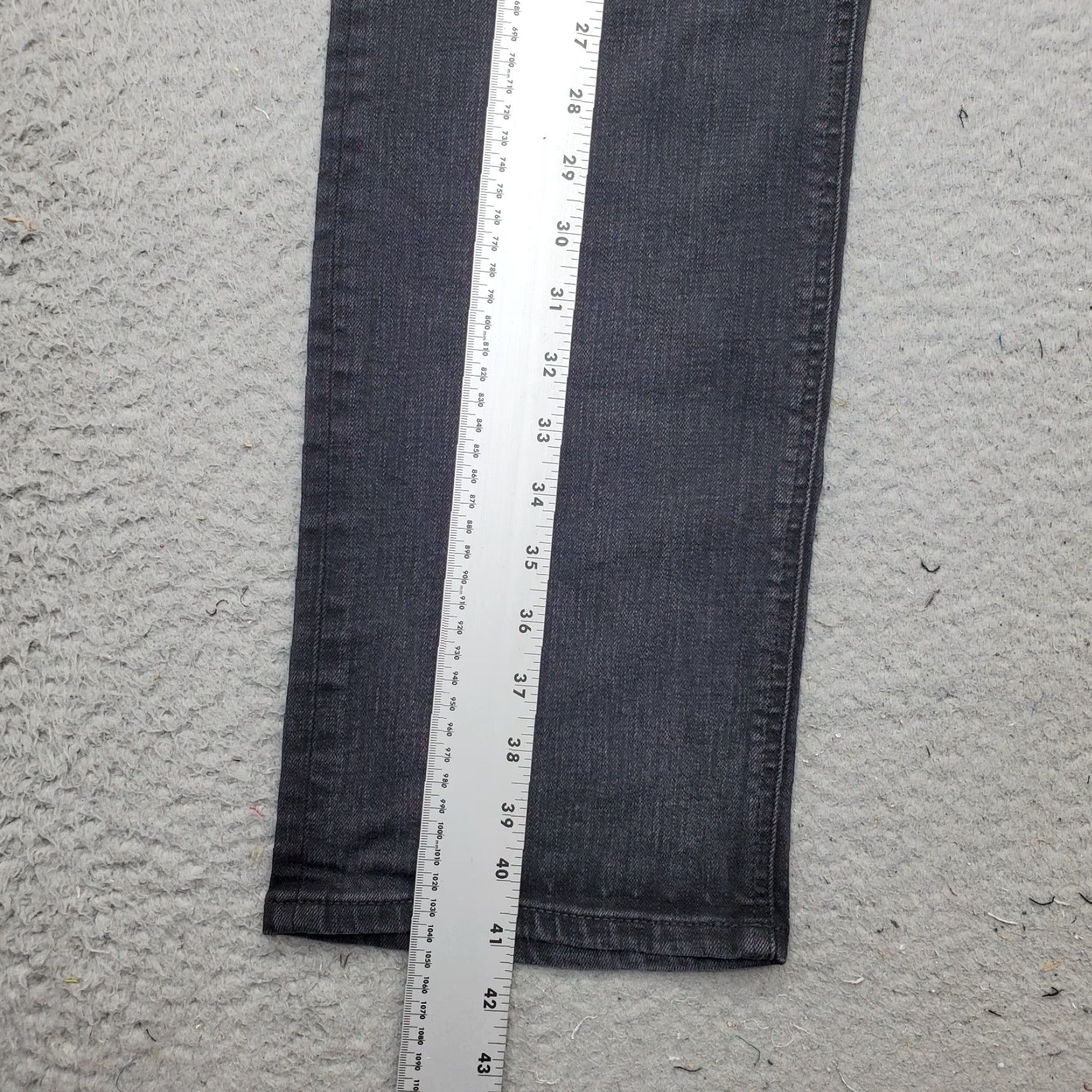 Vintage Seven7 Jeans Mens 38x32 Black Denim Slim Straight Fit Dark Wash 5-Pocket Design Size US 38 / EU 54 - 3 Thumbnail