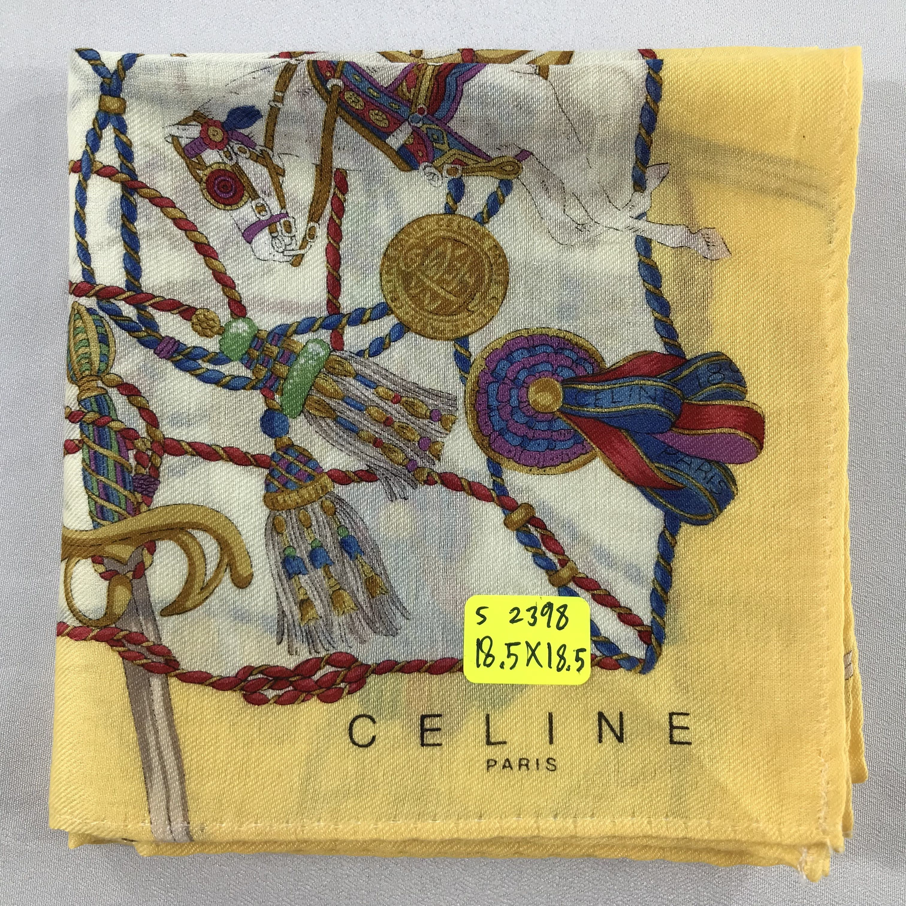 Celine × Vintage Celine Bandana / Handkerchief / Neckerchief - S2398 Size ONE SIZE - 5 Thumbnail