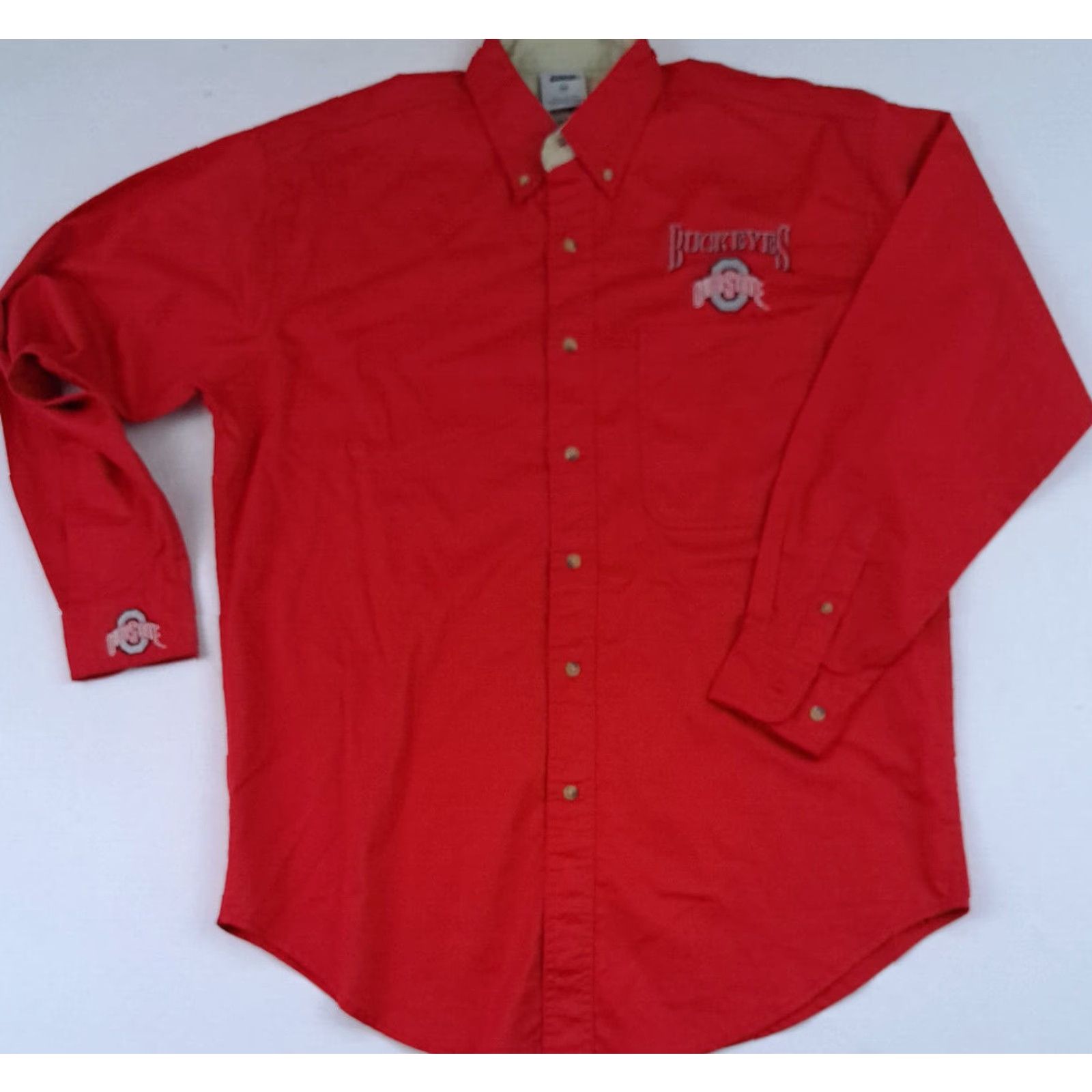 Vintage VINTAGE Ohio State Buckeyes Shirt M Medium Red Button-Up Embroidered Logo 90s Mens Size US M / EU 48-50 / 2 - 3 Thumbnail
