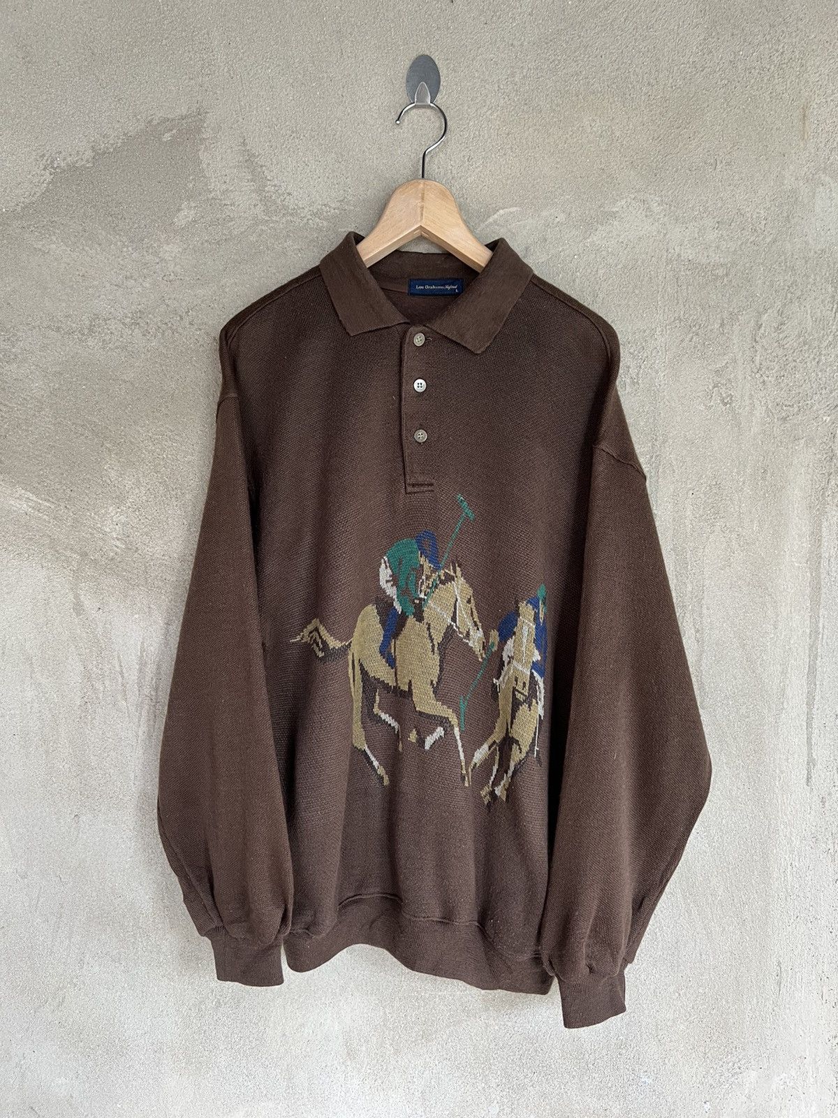 Vintage Vintage Lou Graham Polo Knit Sweatshirt Size US M / EU 48-50 / 2 - 2 Thumbnail