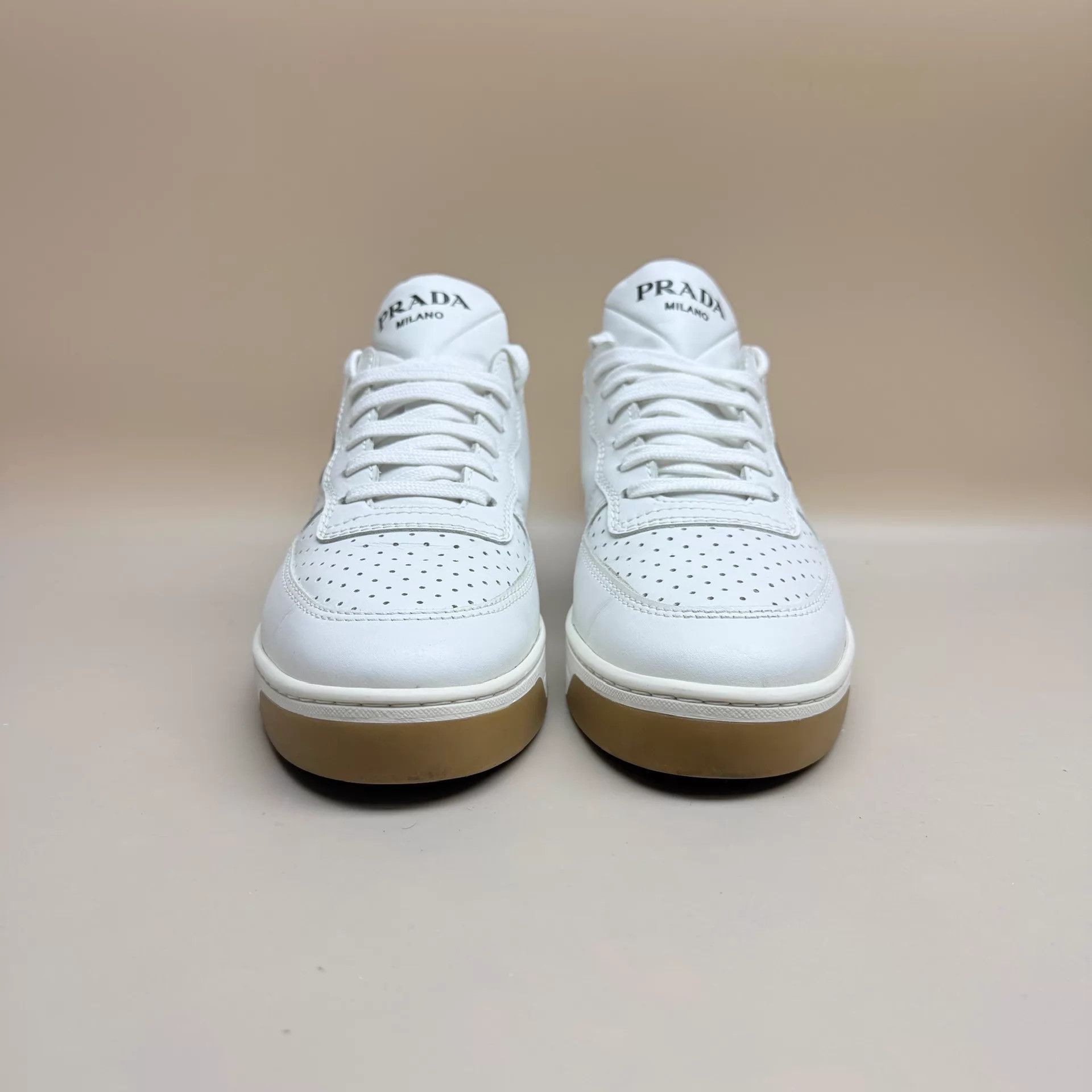 Prada Prada Black & White Triangle Logo Sneakers 37 99 New Size US 6.5 / IT 36.5 - 2 Thumbnail