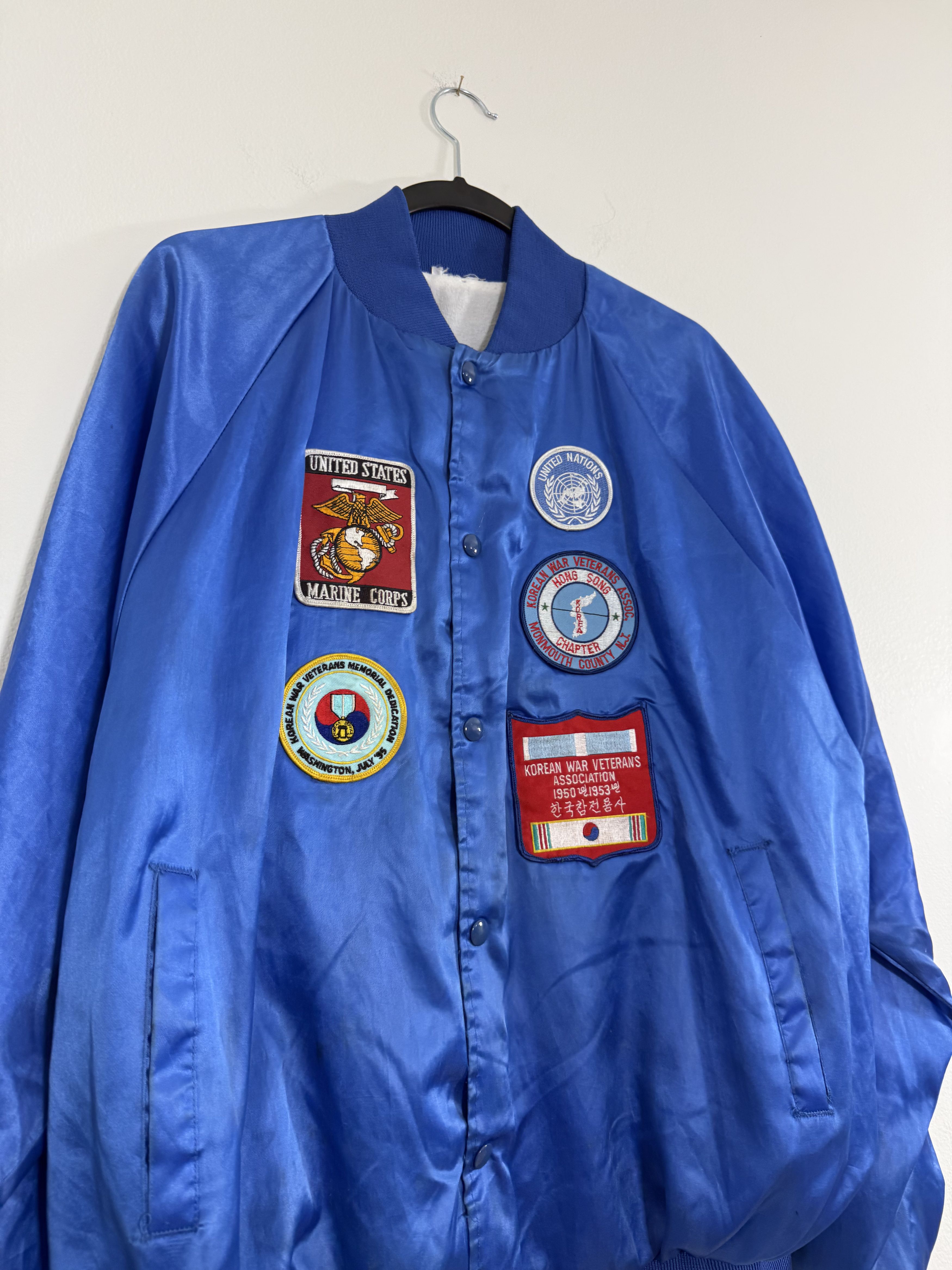 Vintage Blue Silk "Korea War Veterans" Jacket Size US L / EU 52-54 / 3 - 4 Thumbnail