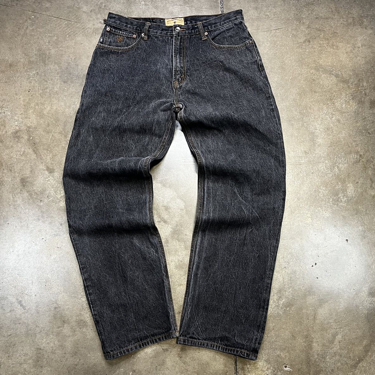 Vintage Y2K 00s Rocawear Baggy Denim Jeans Washed Black JNCO