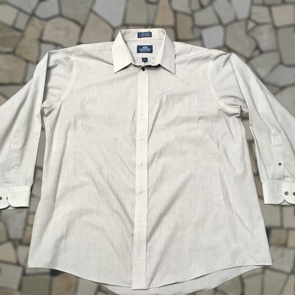 Stafford Stafford WRINKLE FREE Button-Down Shirt Mens 17.5 34/35 GRAY Regular Fit Business Workwear Casual Size US XXL / EU 58 / 5 - 1 Thumbnail