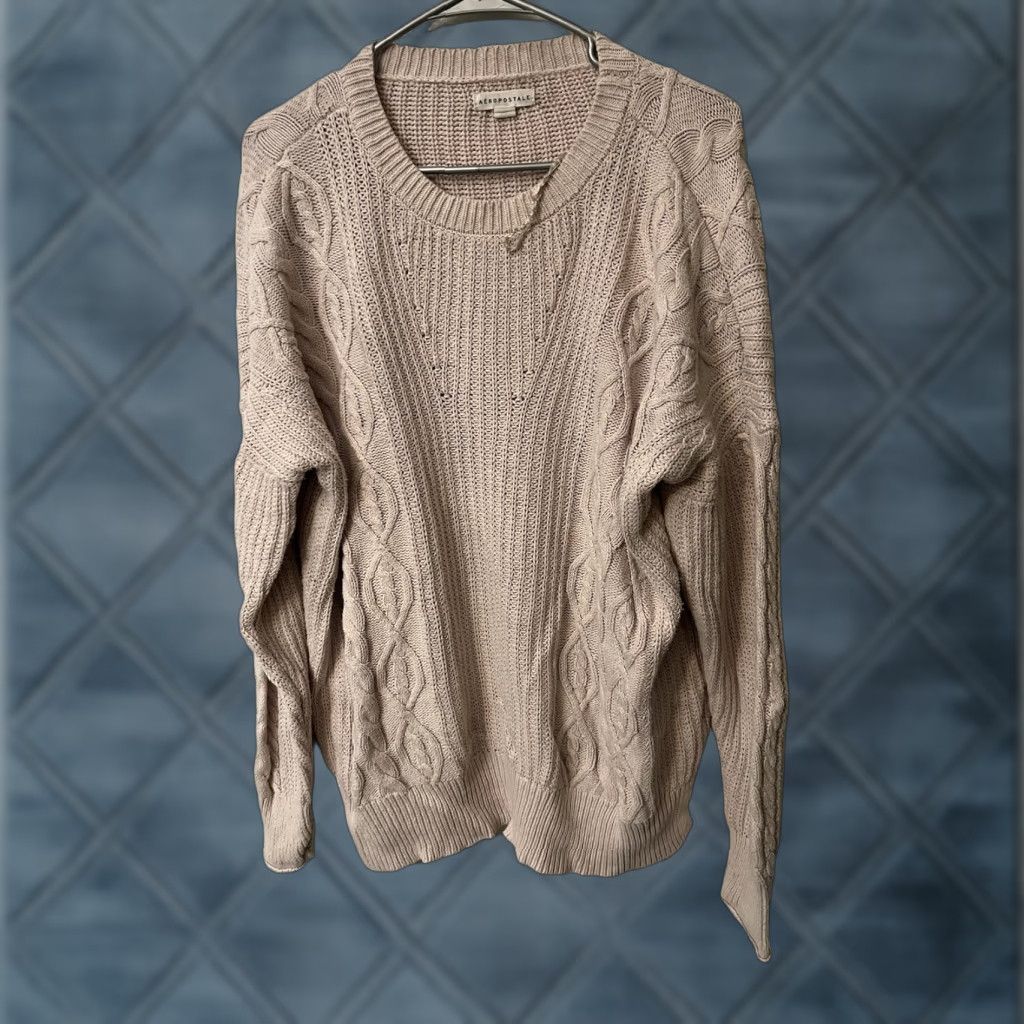 Aeropostale Aeropostale Women's Medium Mauve/Pink Cable Knit Sweater Crewneck Open Knit Pullover Size M / US 6-8 / IT 42-44 - 1 Thumbnail