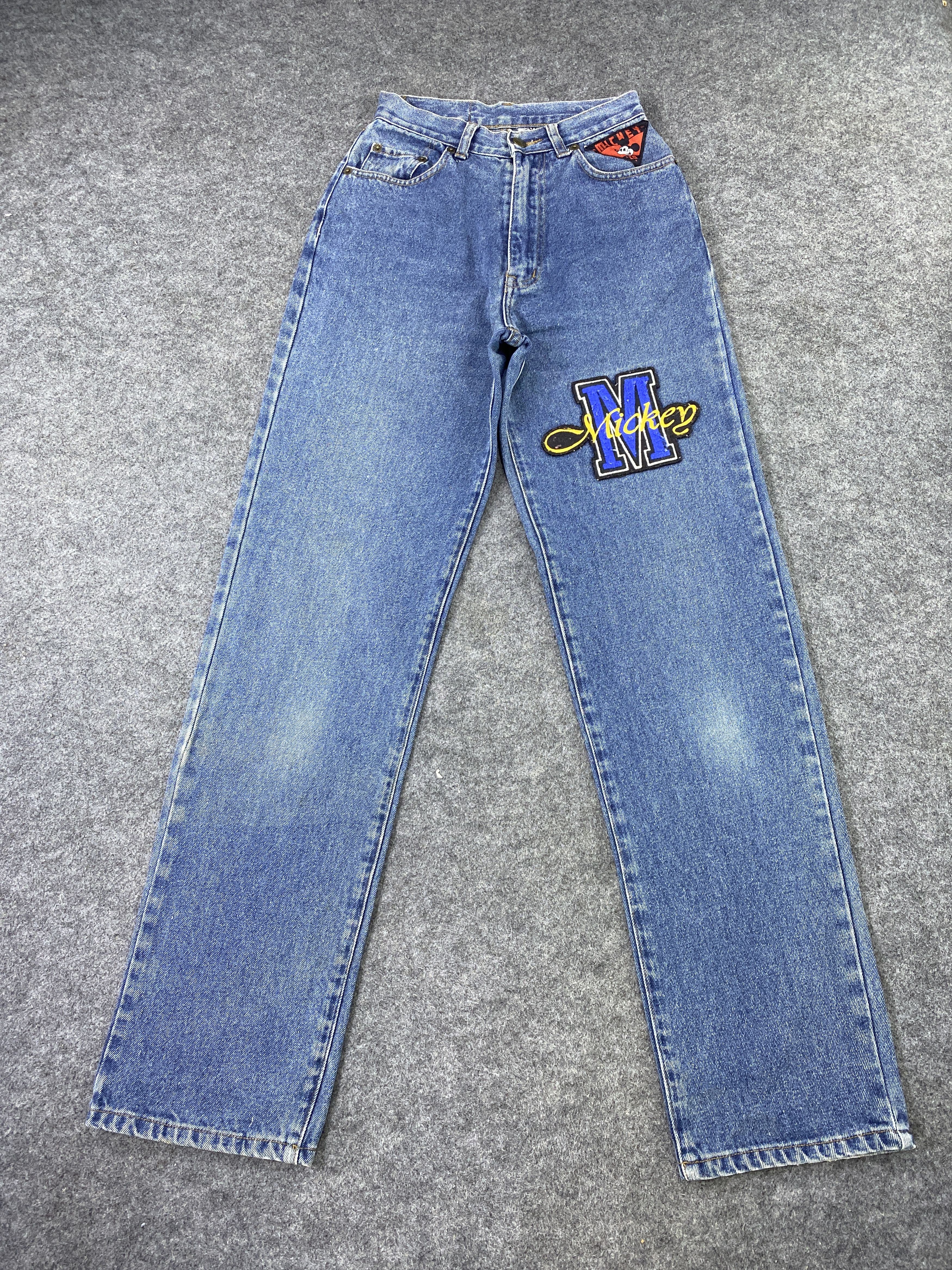 Disney Vintage Disney Mickey Mouse Blue Jeans - J1046 Size 24" / US 00 / IT 34 - 2 Thumbnail