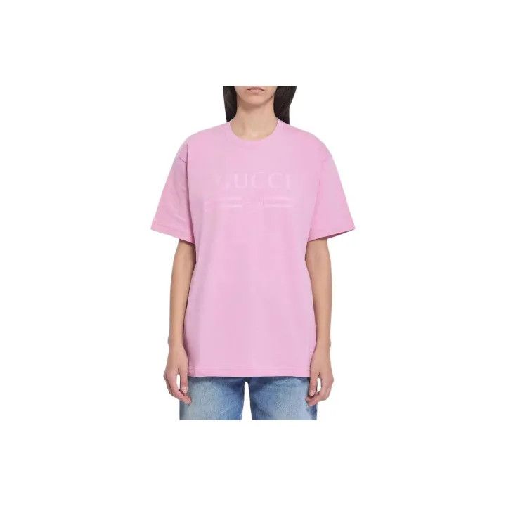Gucci Gucci Logo Round Neck Pink T-Shirt Size M / US 6-8 / IT 42-44 - 1 Thumbnail