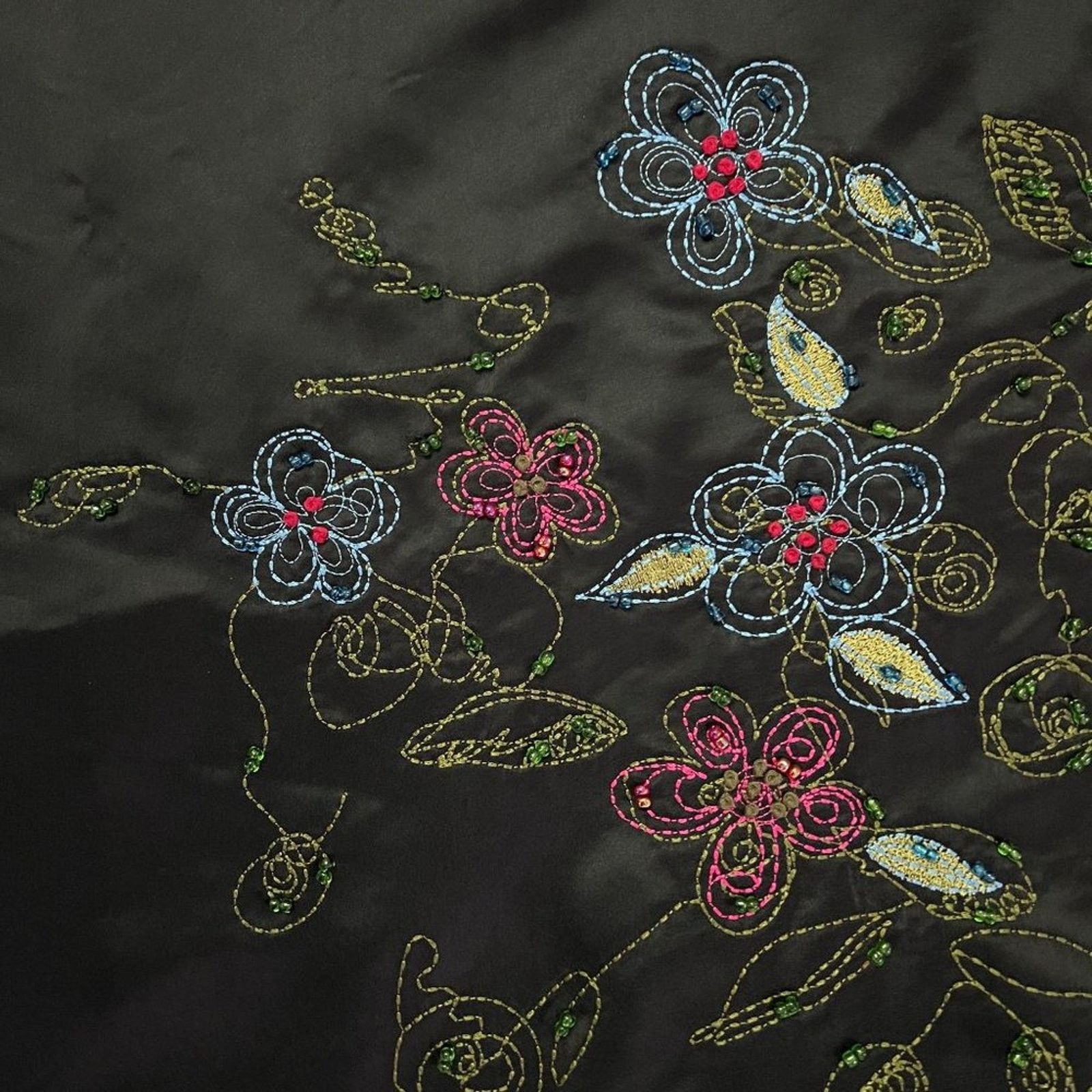 Vintage The Limited Full Skirt Size 8 Satin Embroidered Beaded Size 30" / US 8 / IT 44 - 2 Thumbnail