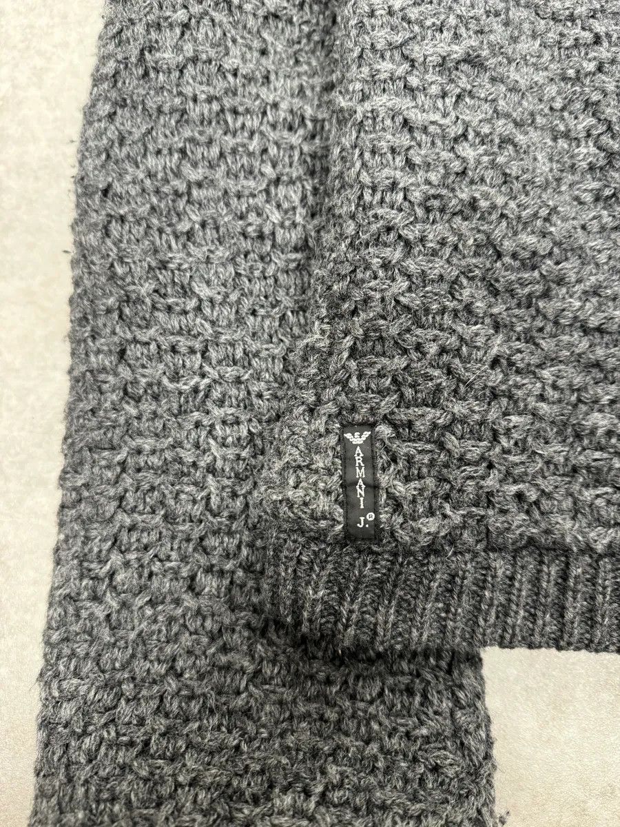 Armani 2000s Armani Grey Waffled Wool Zip-up Sweater Size US S / EU 44-46 / 1 - 10 Thumbnail