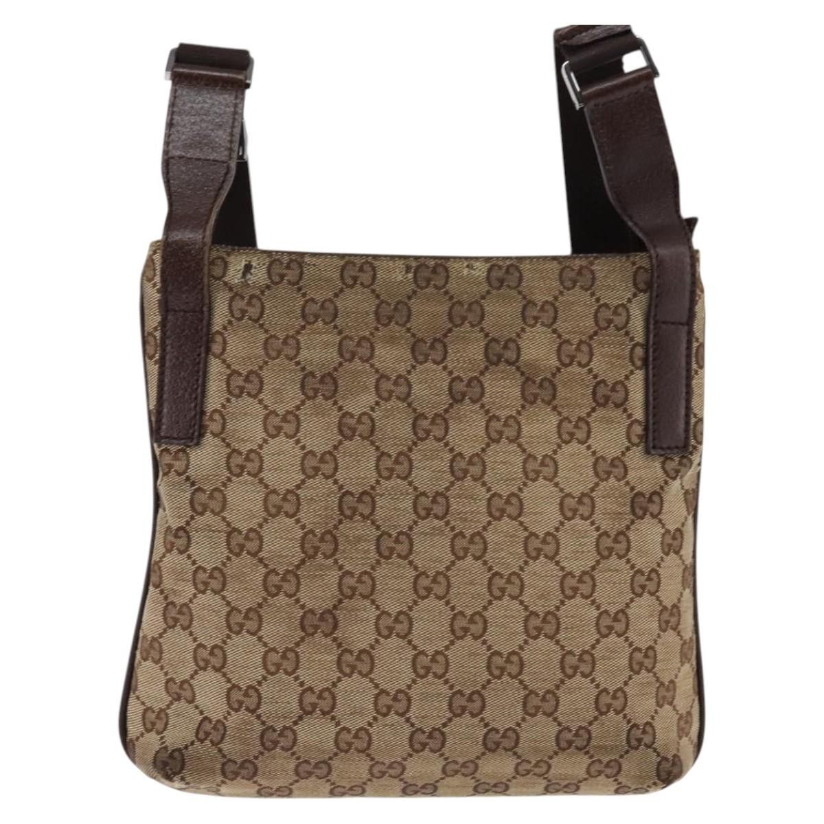 Gucci GUCCI GG Canvas Shoulder Bag Beige Silver Size ONE SIZE - 3 Thumbnail