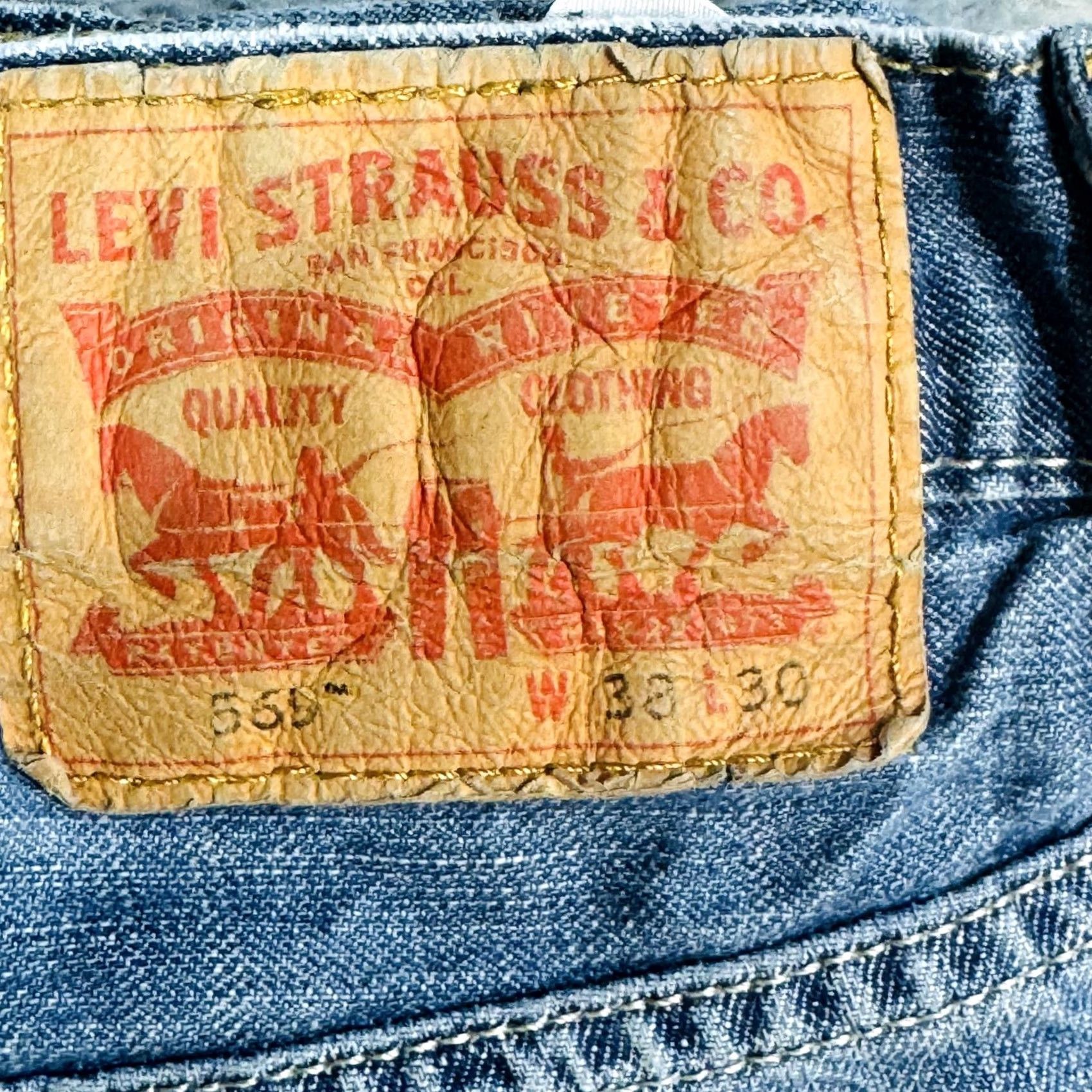 Levi's Levi's 569 Shorts 38 Blue Bermuda Distressed 5-Pocket Zip Fly Raw Hem Casual Mens VINTAGE? Size US 38 / EU 54 - 6 Thumbnail