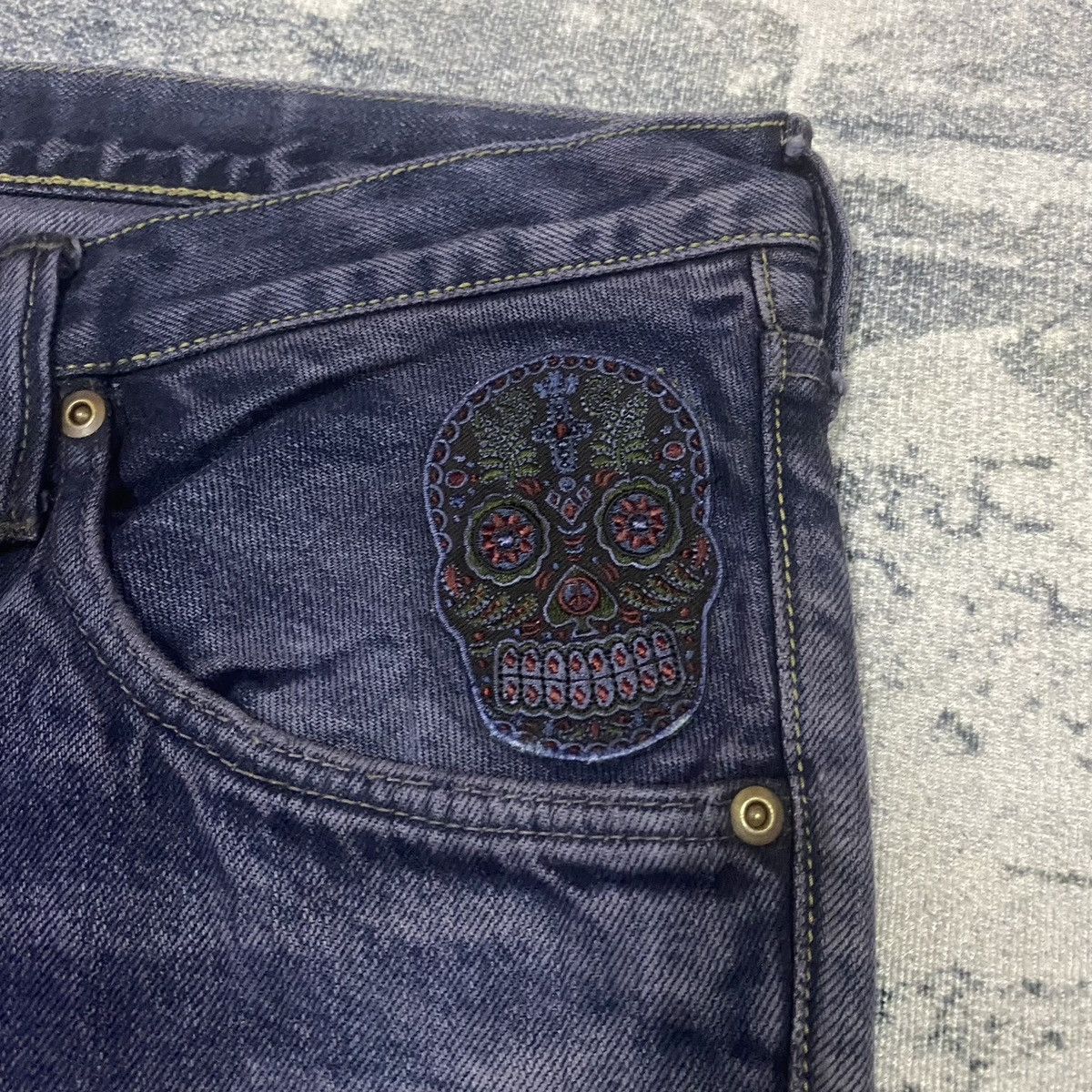 14th Addiction × Blue Blue Japan × Japanese Brand Vintage Blue Blue Japan Pacthwork Denim Jeans Size US 32 / EU 48 - 6 Thumbnail