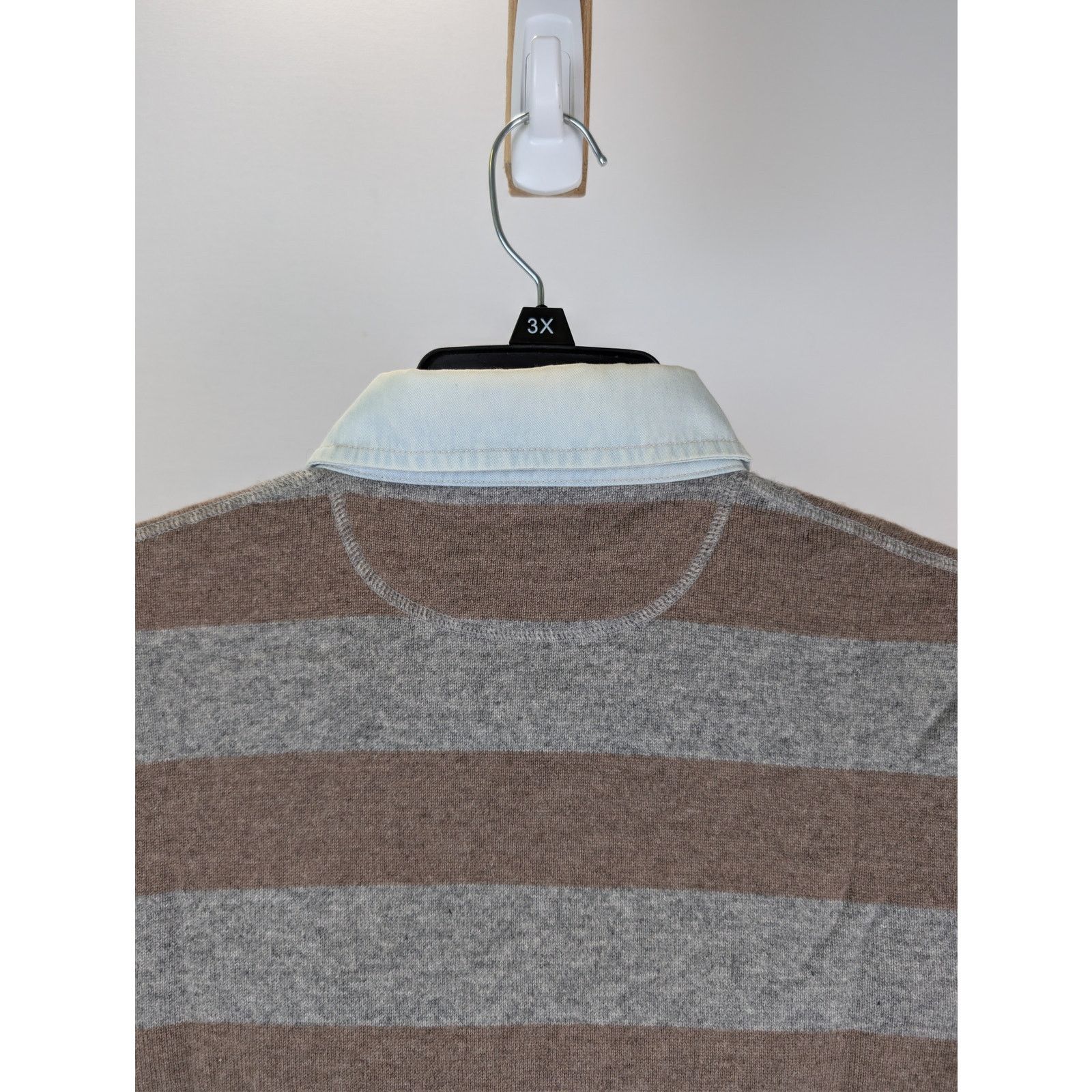 Brunello Cucinelli o1rshd1 CC20 Long Sleeve Striped Polo Shirt in Multicolor Size US M / EU 48-50 / 2 - 15 Thumbnail