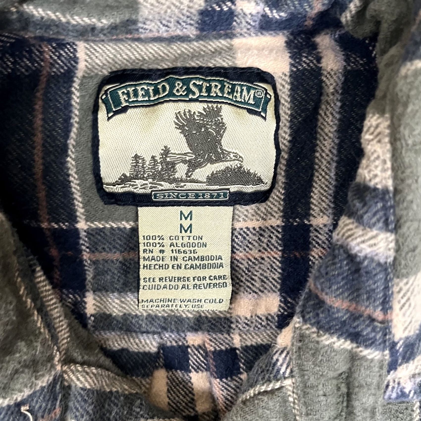 Vintage Field & Stream Shirt Mens Medium Green Plaid Flannel Lined Long Sleeve Button Up Size US M / EU 48-50 / 2 - 3 Thumbnail