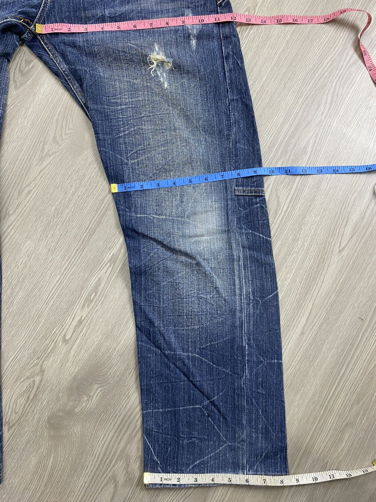 If Six Was Nine × Le Grande Bleu (L.G.B.) 2000s Memory Special Double Waist Distressed Punk Lgb Jeans Size US 34 / EU 50 - 22 Thumbnail