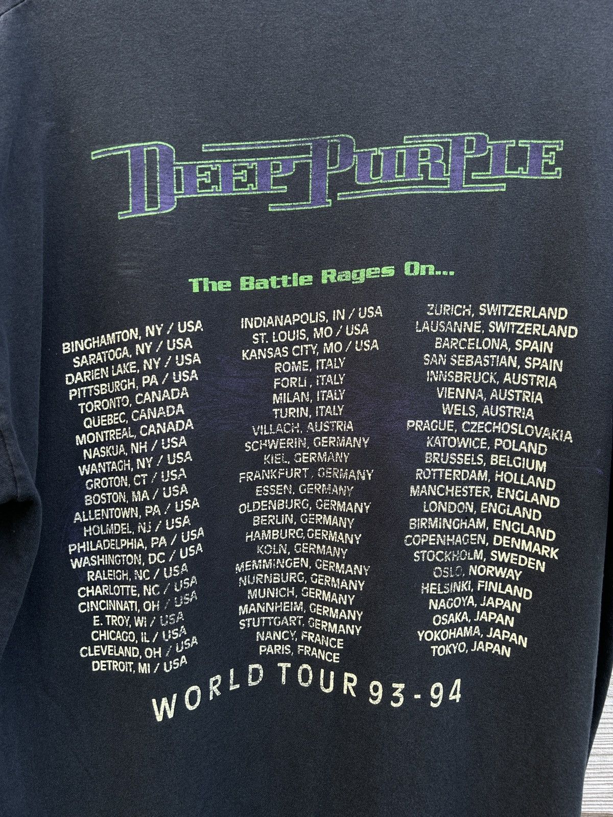 Band Tees 90s Vintage Deep Purple 1993/94 Battle Rages On Tour T-Shirt Size US XL / EU 56 / 4 - 8 Thumbnail