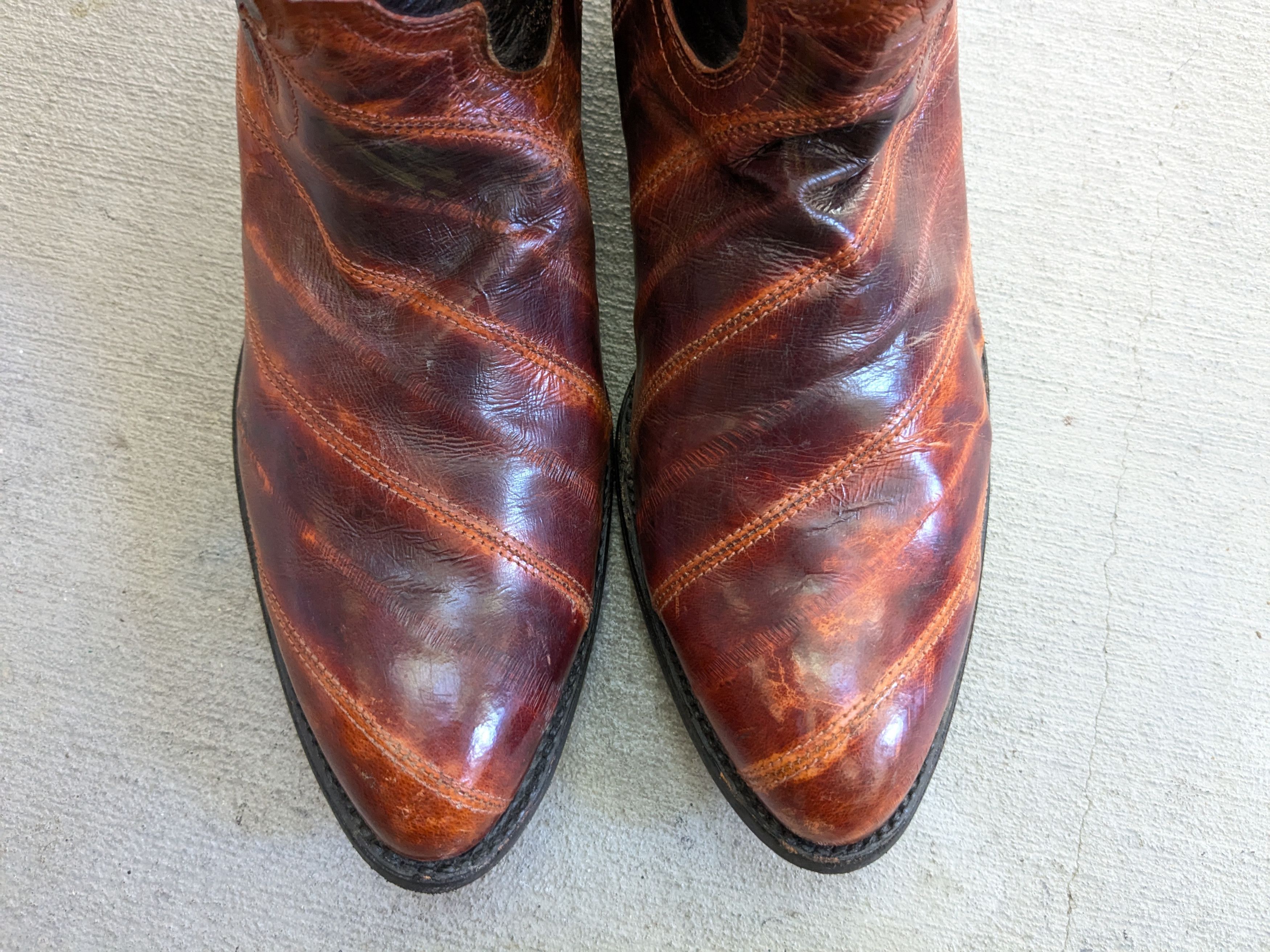 Vintage Vintage Cowboy Boots Eel Leather Brown Black 10 Western Size US 10 / EU 43 - 5 Thumbnail