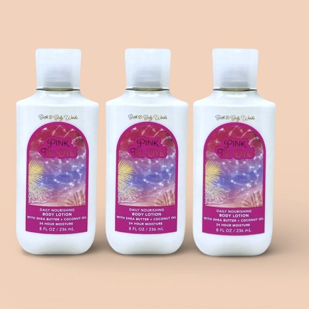 Other NEW 3 Pack Bath & Body Works Pink Tie Dye Daily Lotion Size ONE SIZE - 1 Thumbnail