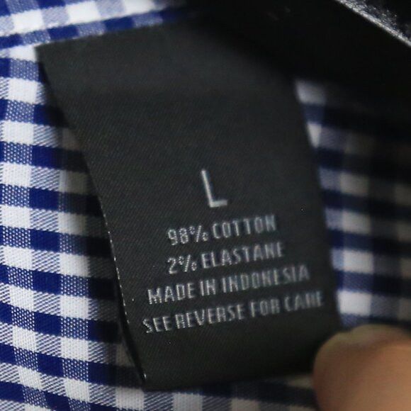 Bloomingdale's The Men's Bloomingdale's Gingham Button Down Stretch Fabroc Size US L / EU 52-54 / 3 - 4 Thumbnail