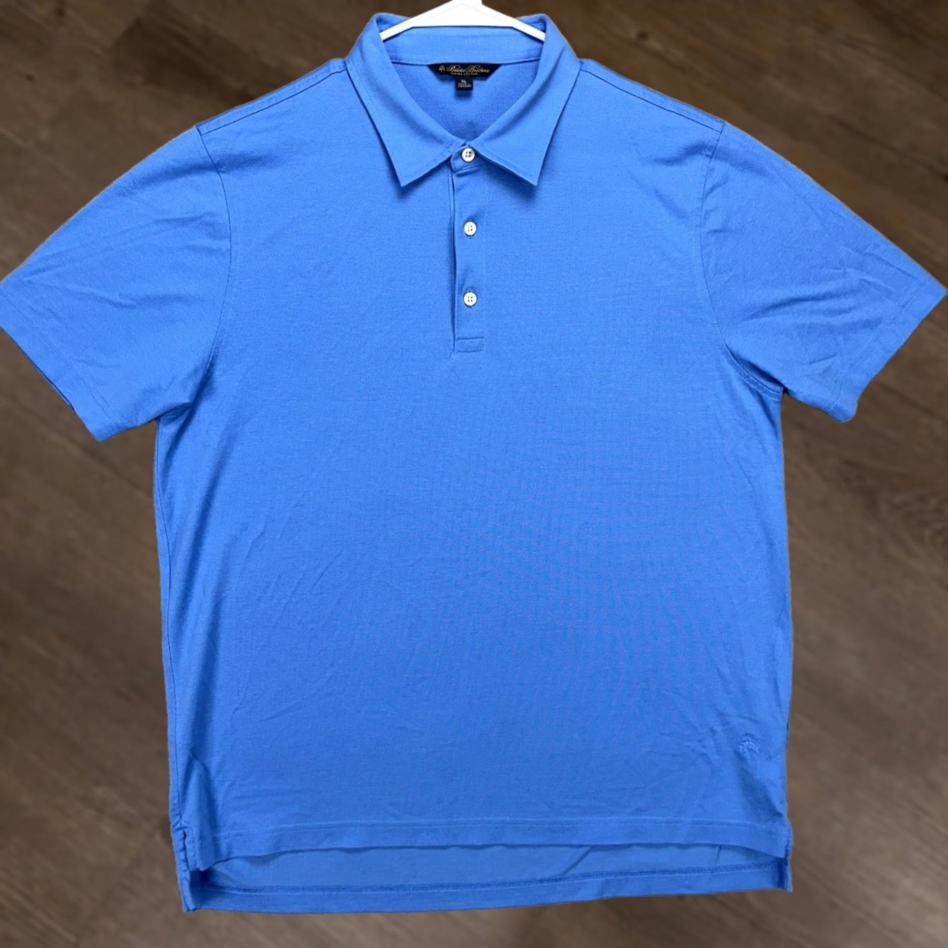 Brooks Brothers Brooks Brothers Polo Shirt XL Adult Mens Light Blue Rugby Supima Cotton Short Sleeve Collared Casual Shirt Breathsable Size US XL / EU 56 / 4 - 1 Thumbnail