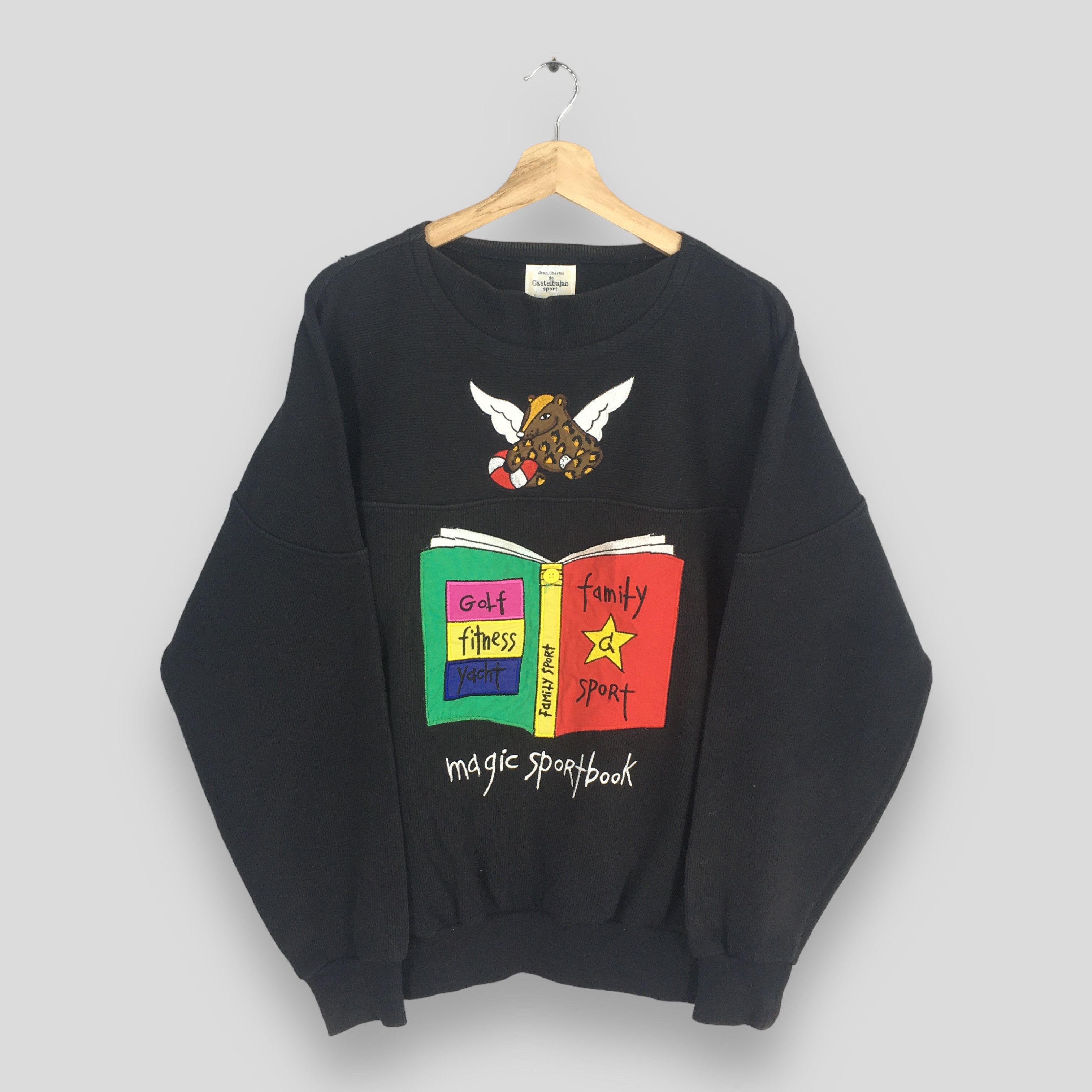 Jean Charles De Castelbajac × Vintage Vintage Jc De Castelbajac Sports Black Sweatshirt Medium Size US M / EU 48-50 / 2 - 1 Thumbnail