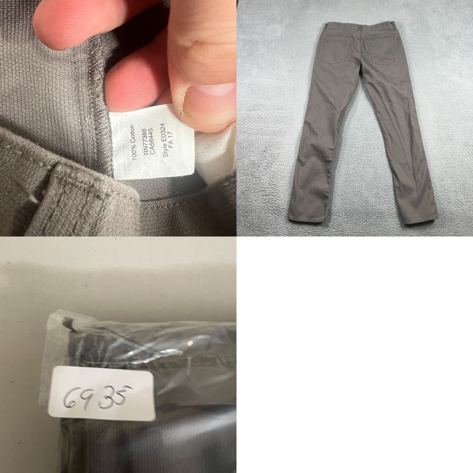 J.Crew VINTAGE J.CREW Men's Chino Pants Casual Cotton Flat Front Straight Leg 32 Waist Gray Size US 31 - 8 Thumbnail