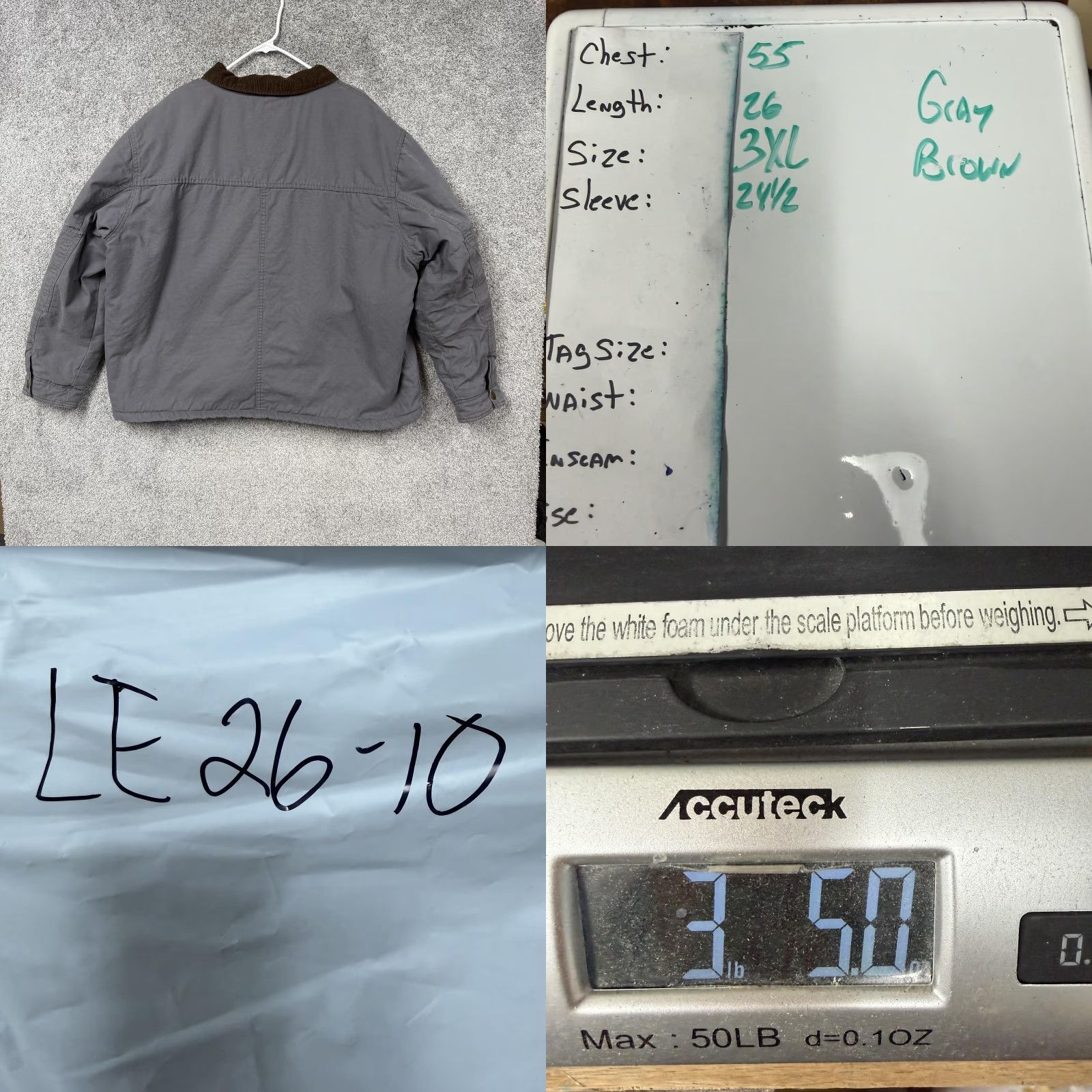 Wrangler Wrangler Field Jacket Men 3XL Gray Sherpa Lined Canvas Workwear Bomber Jacket Short Zip Insulated Utility Coat Casual Winter Outdoors Mens Size US XXL / EU 58 / 5 - 10 Thumbnail