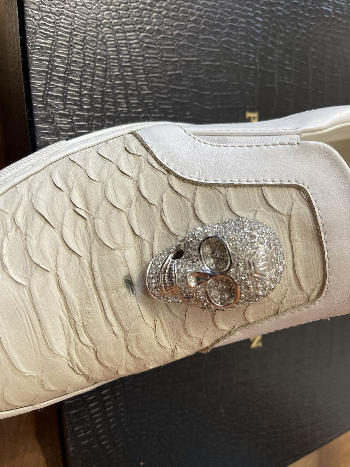 Philipp Plein Philipp Plein Skull Slip-On Sneakers EU38 White Size US 7 / IT 37 - 19 Thumbnail
