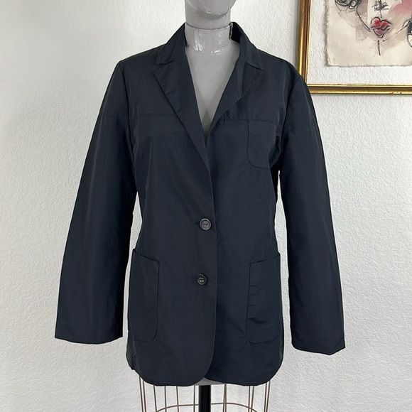Jil Sander Nylon Slicker 2 Button High Lapel Blazer Jacket