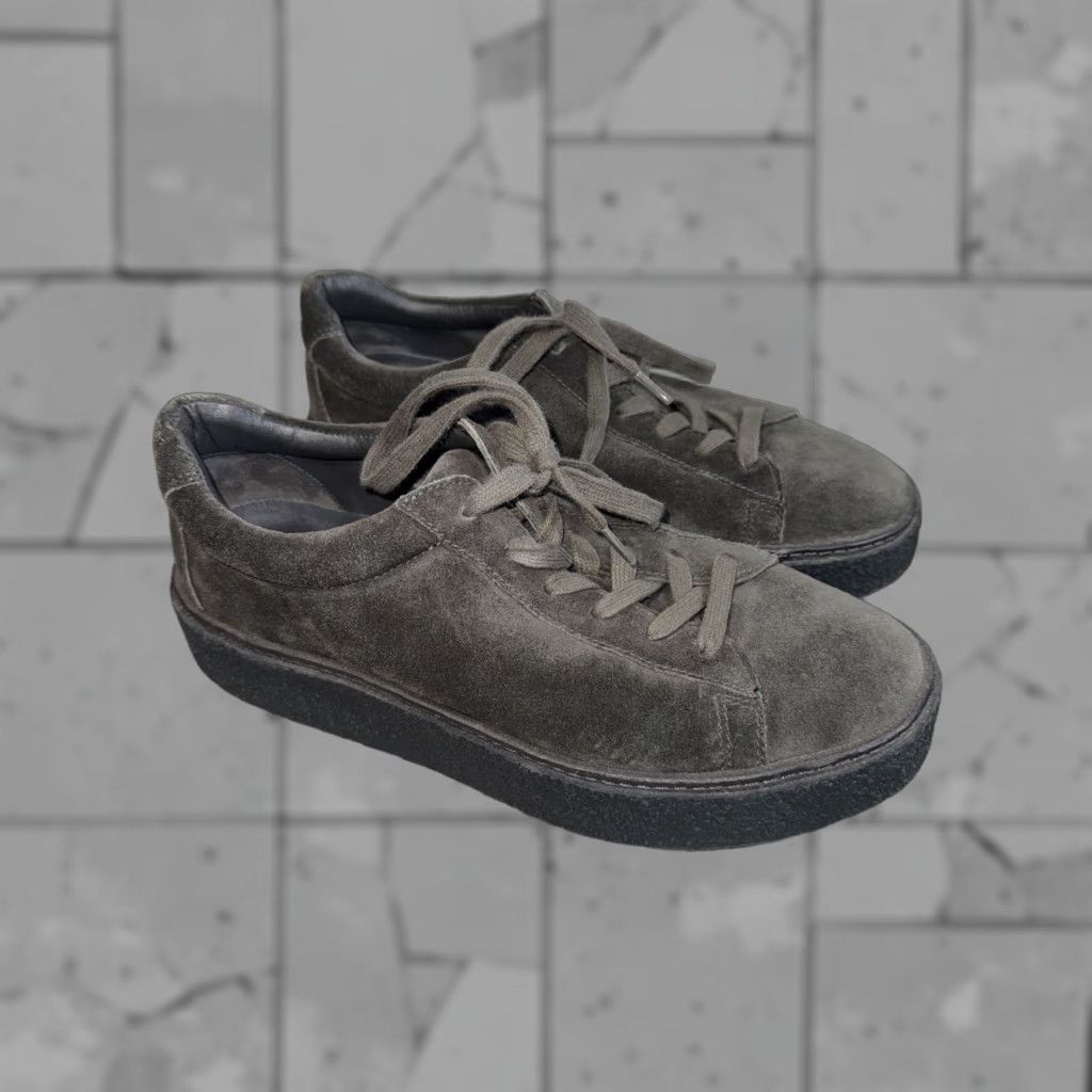 Vince Vince Neela Suede Platform Lace-Up Sneakers Pewter Women's Low Top Shoes Size US 9 / IT 39 - 1 Thumbnail