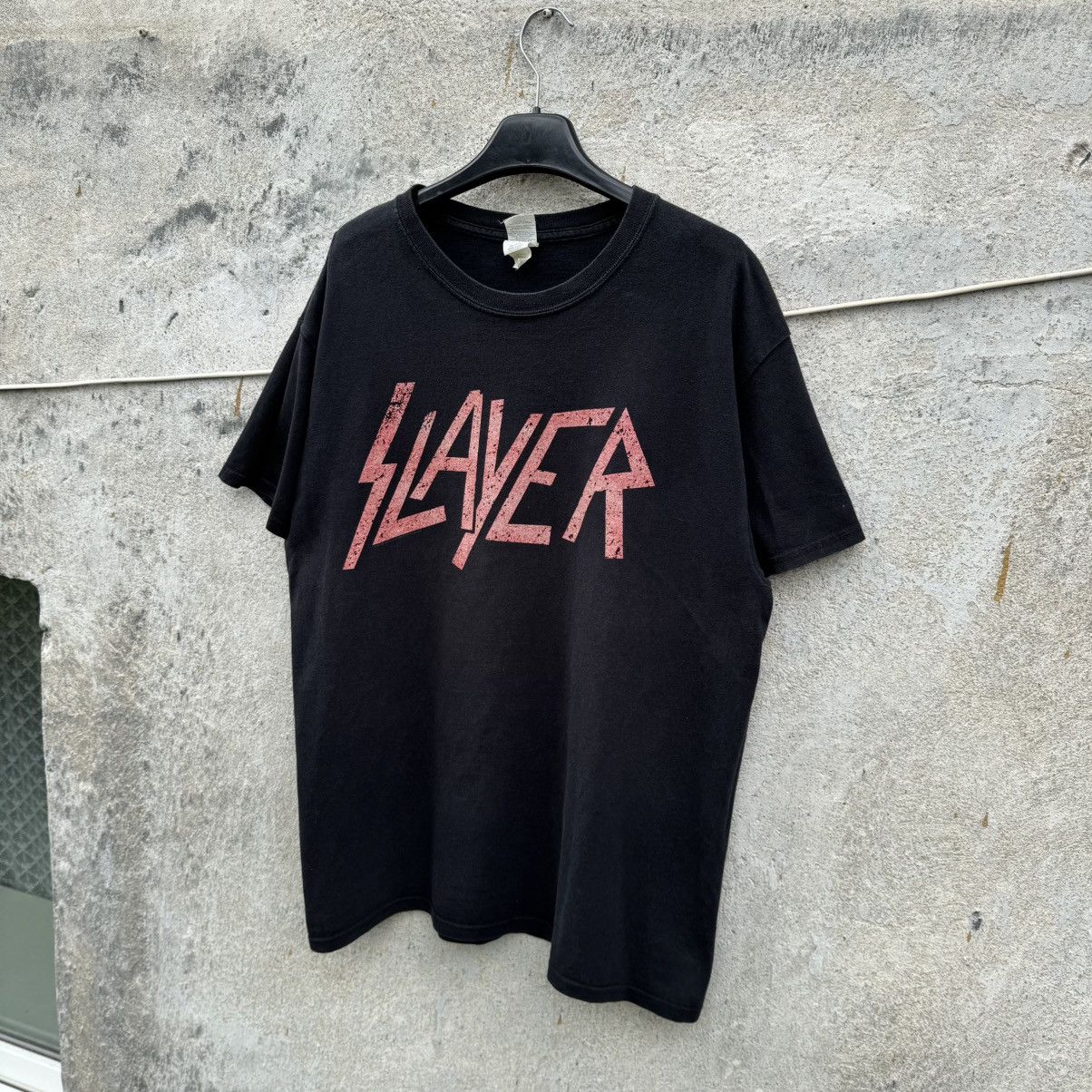 Slayer 00s Slayer Washed Logo Band thrash metal faded tee death Size US L / EU 52-54 / 3 - 2 Thumbnail