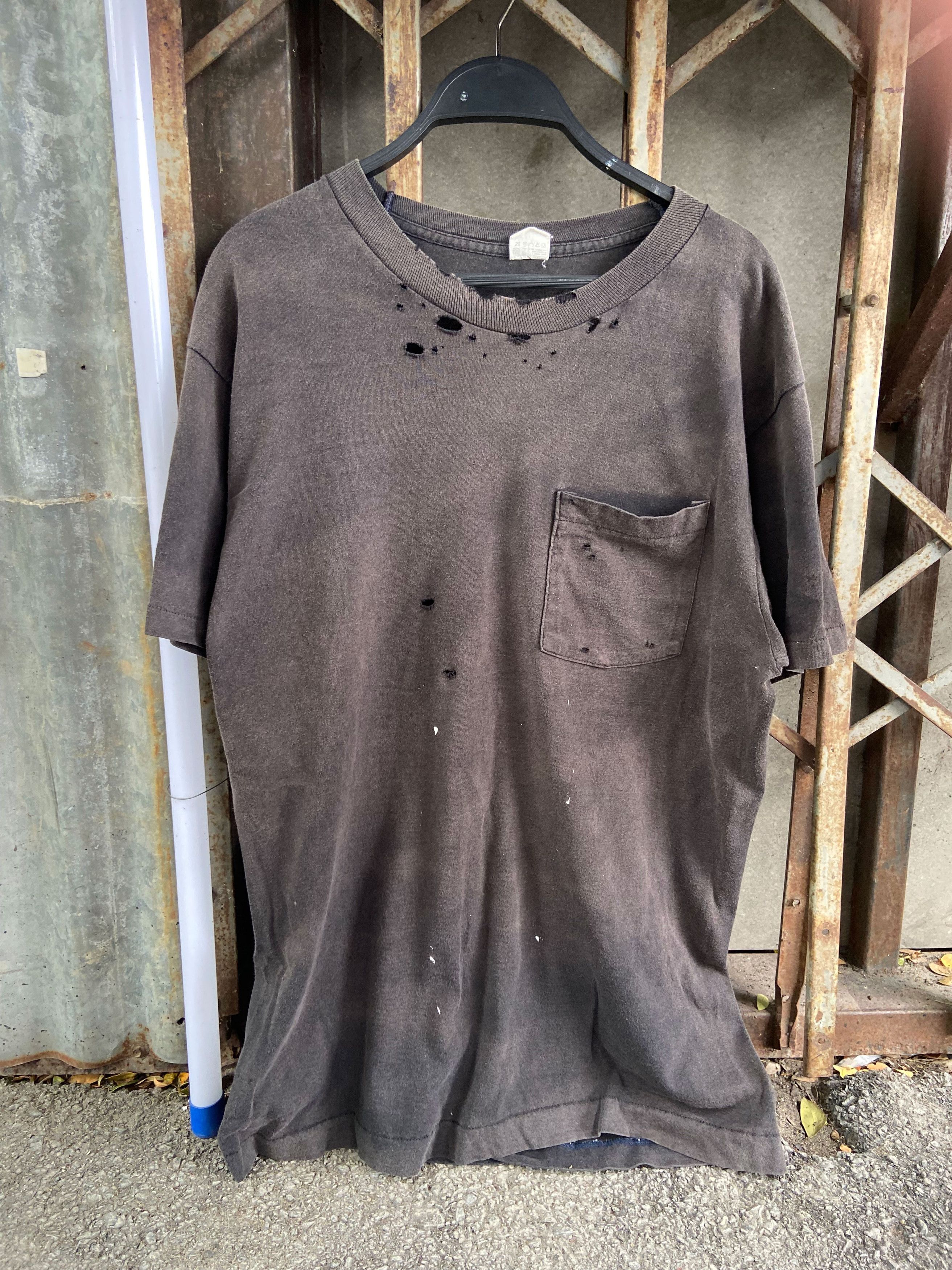Vintage Pocket Shirt Thrashed Distressed Faded Size US L / EU 52-54 / 3 - 1 Thumbnail