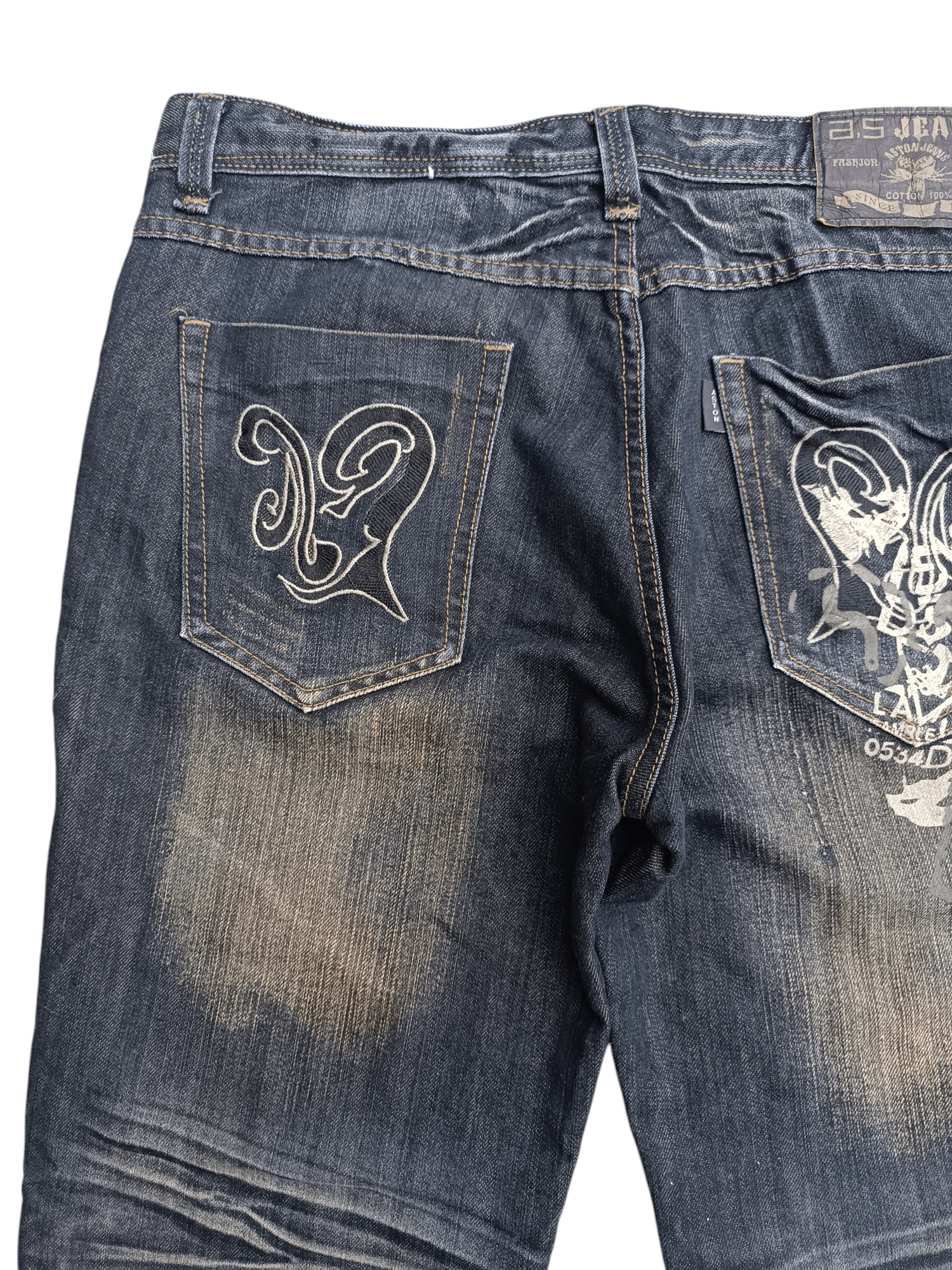 Japanese Brand RARE 🔥 A.S Aston Jeans Whiskers Print & Embroidery Denim Size US 36 / EU 52 - 19 Thumbnail