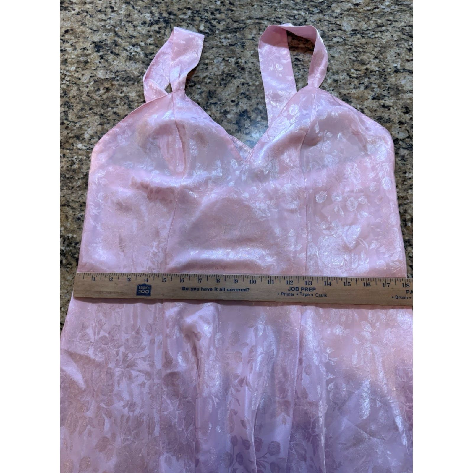 Vintage Morgan Taylor Womens Dress V-Neck Pink Satin Sleeveless Nightgown L Slip Pink Satin Nightgown Womens L Size L / US 10 / IT 46 - 3 Thumbnail