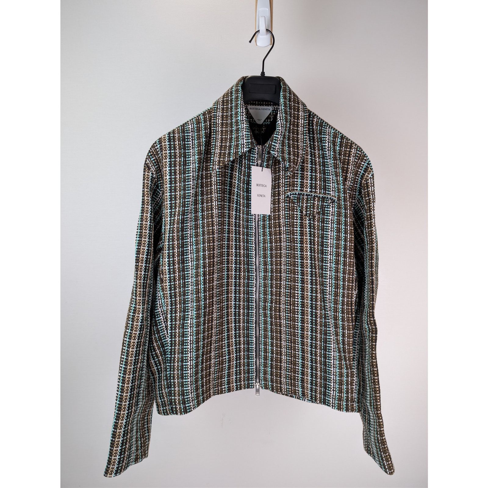 Bottega Veneta o1rshd1 Multicoloured Cotton Check Blouson Jacket in Black Size US M / EU 48-50 / 2 - 11 Thumbnail
