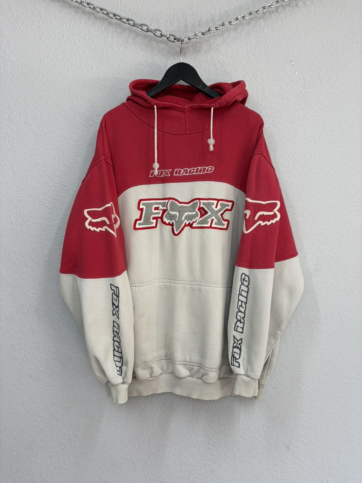 Vintage Fox Racing Hoodie Y2K Streetwear Travis Scott Style