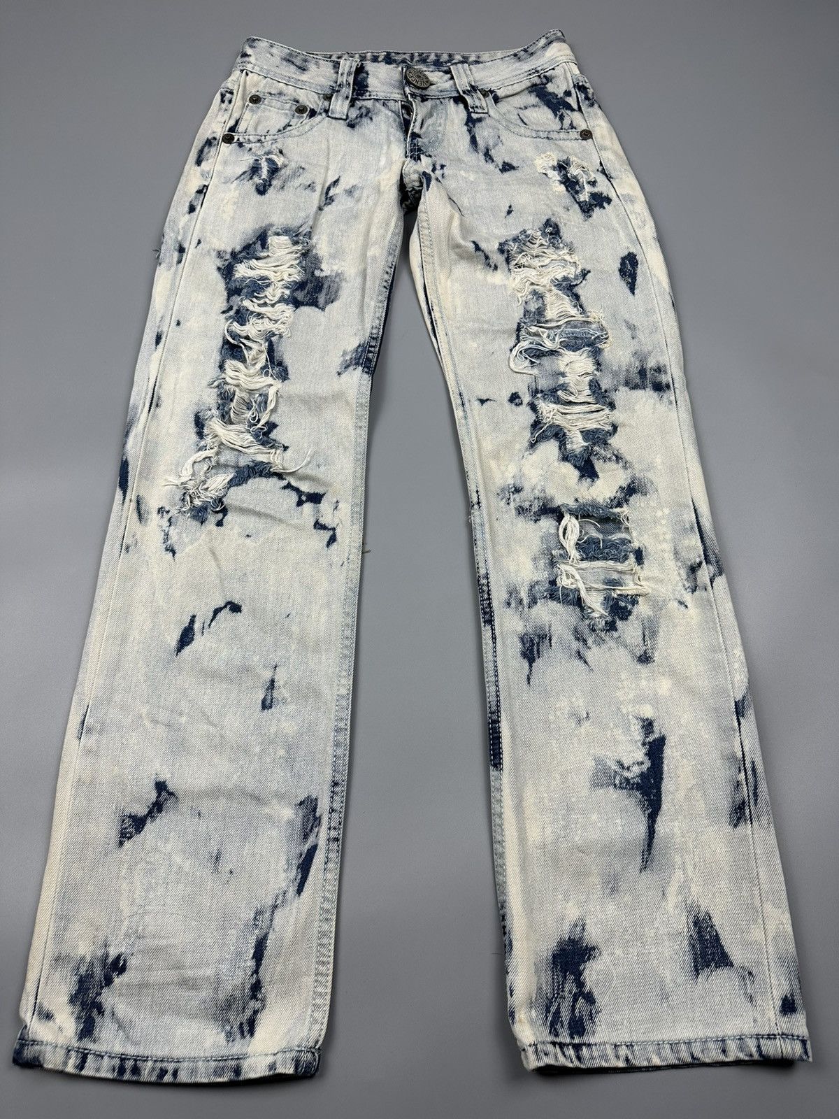 If Six Was Nine × Le Grande Bleu (L.G.B.) Distressed Vintage Vence Freak Acid Washed Denim Size US 28 / EU 44 - 3 Thumbnail