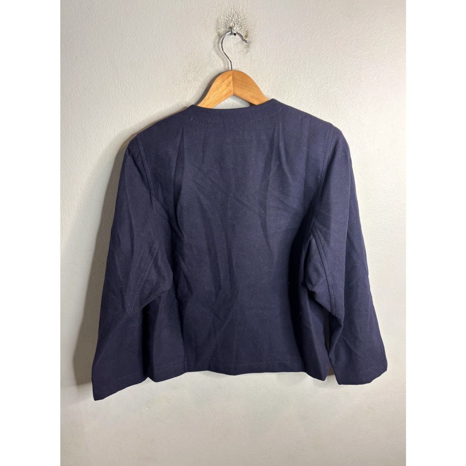 Gianfranco Ferre Gianfranco Ferre Jacket Womens 38 Blue Wool Collarless Open Front Made Italy Size XS / US 0-2 / IT 36-38 - 5 Thumbnail