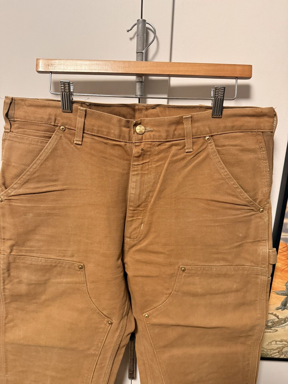 Carhartt Vintage Carhartt BO1 32x36 Double Knee Pants Brown Faded Size US 32 / EU 48 - 2 Thumbnail