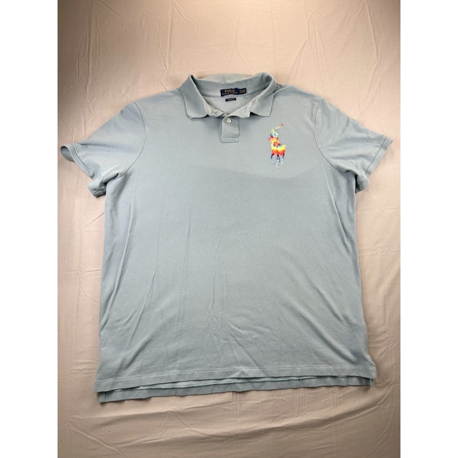 Polo Ralph Lauren Polo Ralph Lauren Polo Shirt Mens 2XL Blue Classic Fit Tie Dye Big Pony Logo Shirt Size US XXL / EU 58 / 5 - 4 Thumbnail