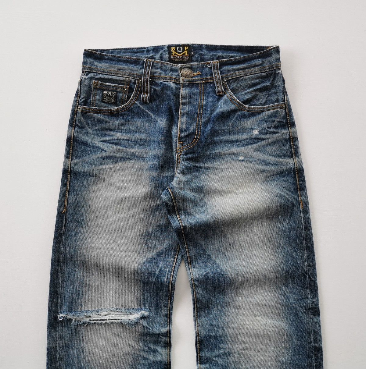 Kapital Black Flame Carpe Diem Selvedge Denim Jeans Size US 32 / EU 48 - 4 Thumbnail