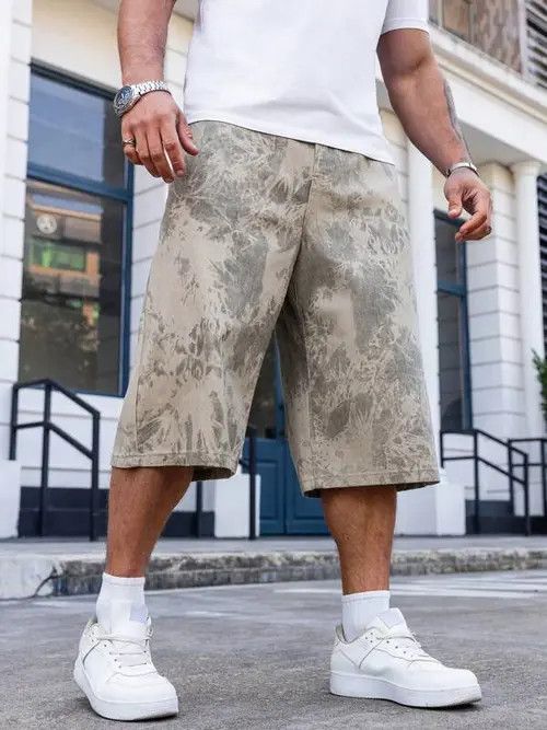 Japanese Brand × Vintage Tie Dye Loose Y2k Shorts Jorts Denim Size US 36 / EU 52 - 1 Thumbnail
