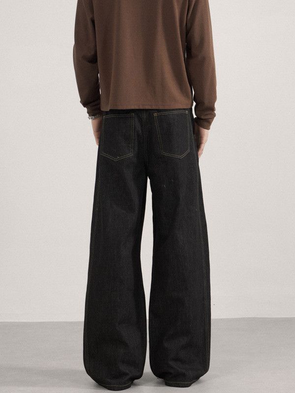 Japanese Brand Men's Retro Straight Leg Patchwork Wide Leg Jeans Size US 32 / EU 48 - 5 Thumbnail
