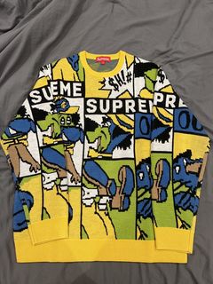 Supreme cartoon cheap sweater black