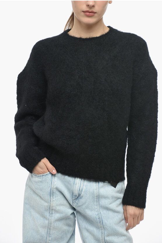 image of Neil Barrett Alpaca Wool Crewneck Sweater in Black, Women's (Size XS)