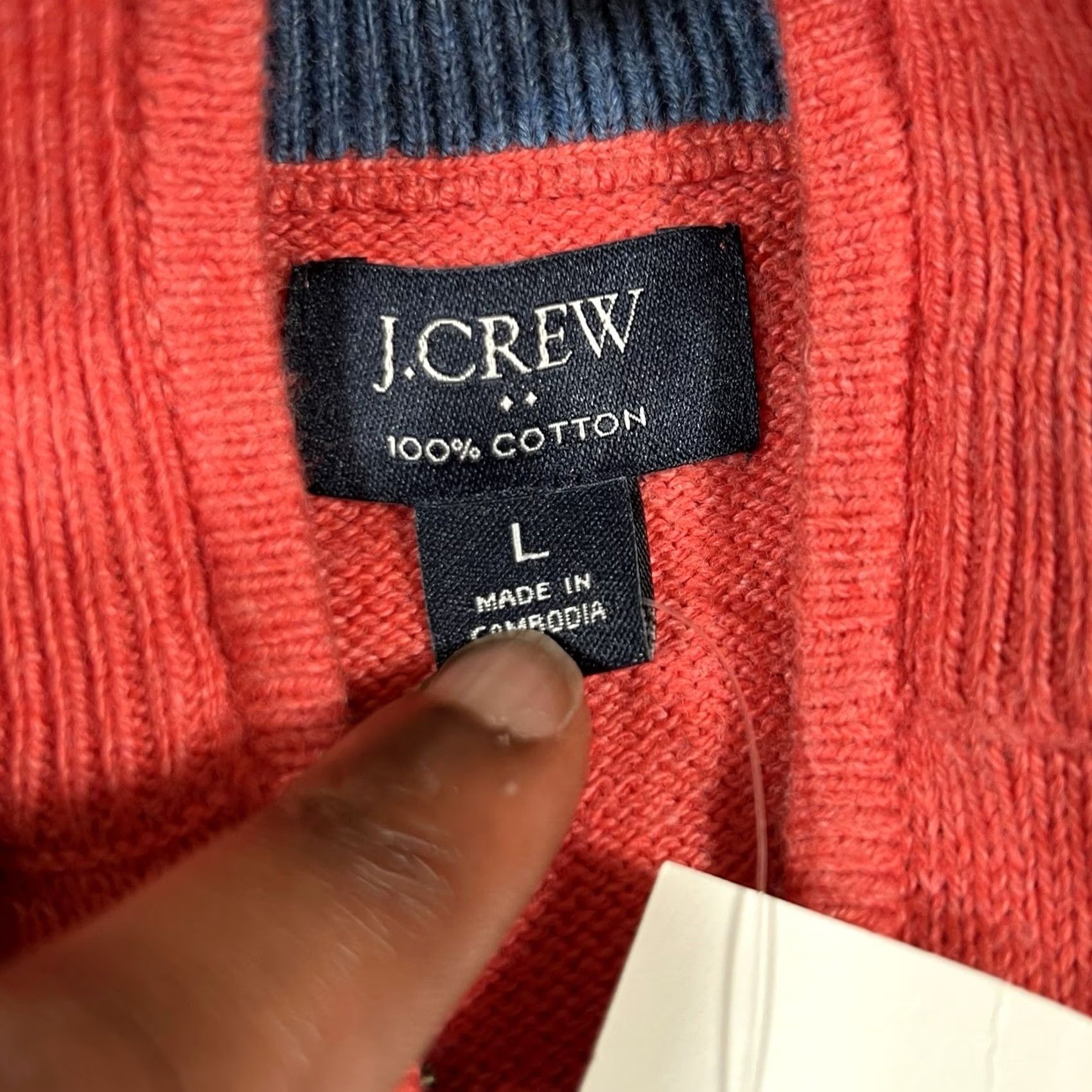 J.Crew VINTAGE J.CREW Sweater 1/4 Zip Mens L Cotton Pullover Pink Casual Size US L / EU 52-54 / 3 - 3 Thumbnail